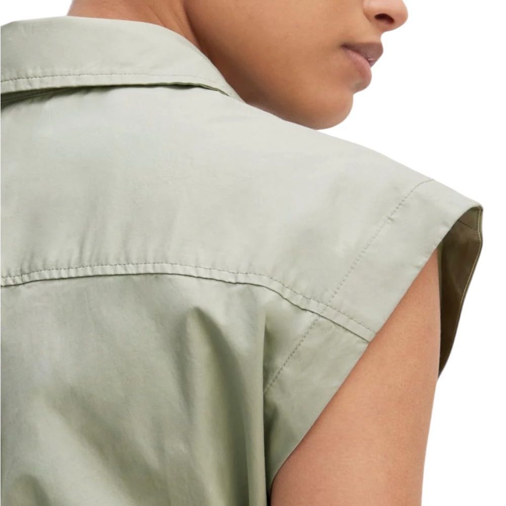 Everlane Sage Green Button-Front Midi Shirtdress - Picture 3 of 11